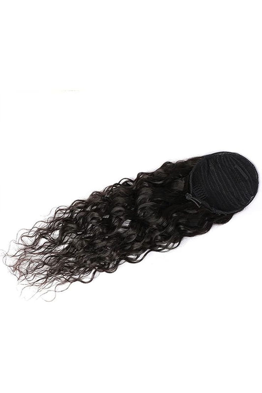 Drawstring Ponytail Water Wave Synthetic Hair Clip in Hair