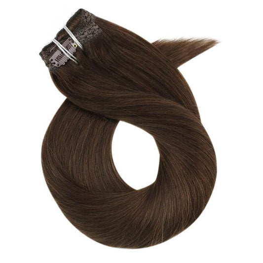 Straight Choclate Brown Clip In Extensions