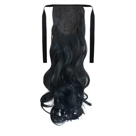 Tie-On Wavy Ponytail 55cm with Ribbons & Clip