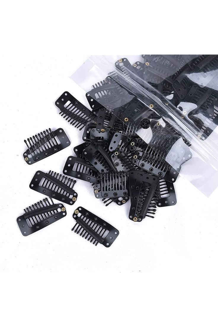 Wig/ Extension Clips Black - Pack of 48