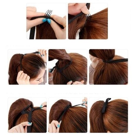Tie-On Wavy Ponytail 55cm with Ribbons & Clip